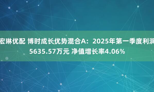 宏琳优配 博时成长优势混合A：2025年第一季度利润5635.57万元 净值增长率4.06%